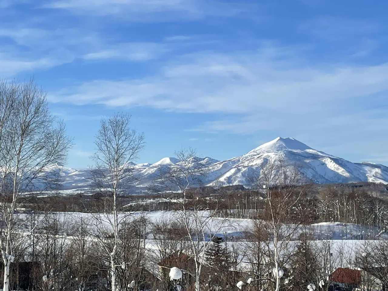 洞爺湖から雪景色の羊蹄山を望む北海道観光タクシーのイメージ